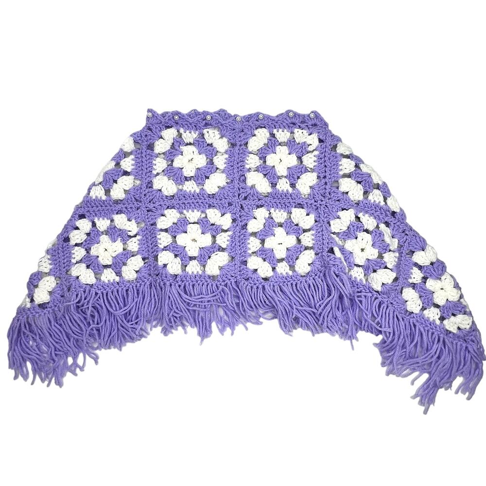 Handmade Crochet Granny Square Shawl/Cape
